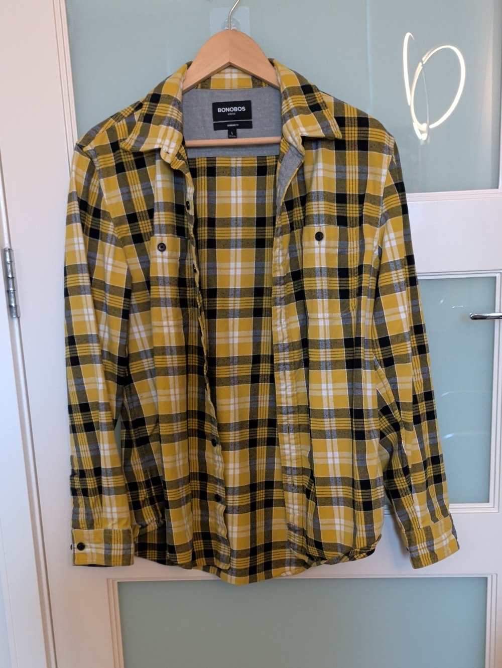 Bonobos Yellow & Black Plaid Shirt Jacket